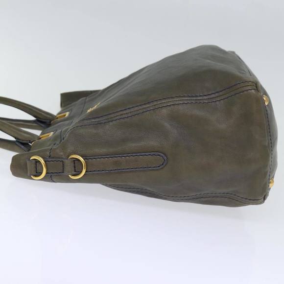 PRADA Hand Bag Leather Gray Auth yk12403 - Picture 3 of 16